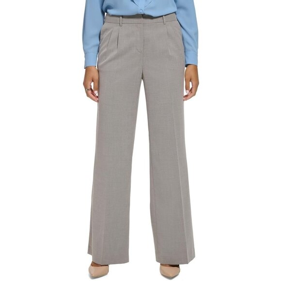 Calvin Klein Womens Size 16 Gray High Waist Business Wide Leg Pants  NEW - Picture 1 of 2